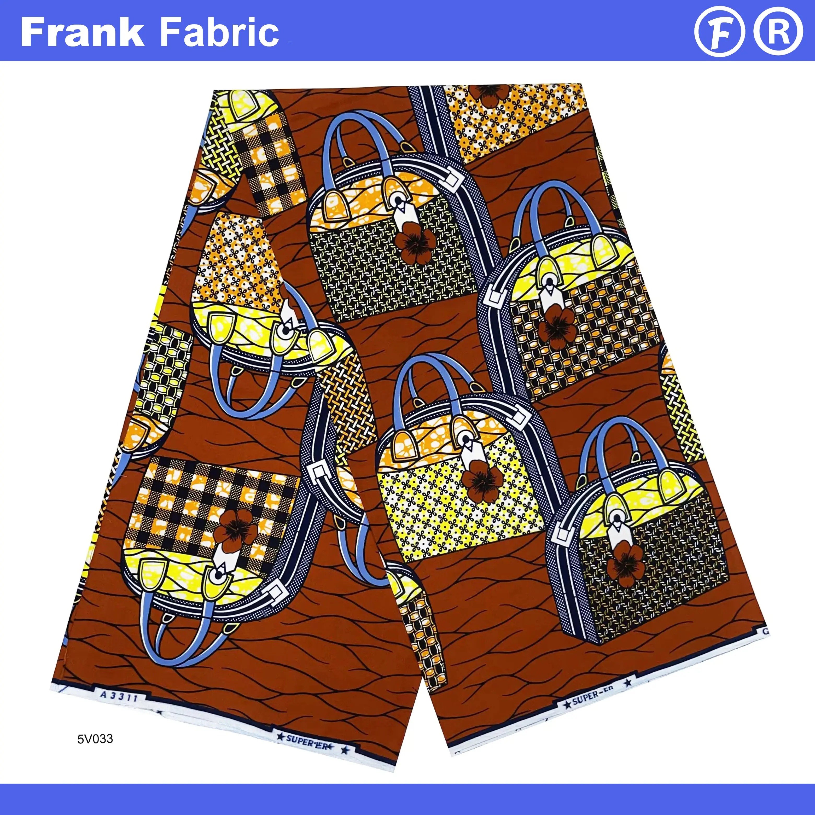 

Классическая супер африканская ткань с восковым принтом, 6 ярдов, голландская ткань Анкара, батик, традиционные узоры, 100% хлопок для шитья FF2507.010