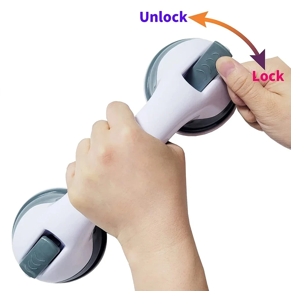 Ultra Grip Shower Handle Grab Bar Dual Locking Safety Suction Cups Anti Slip Support for Toilet Bathroom 2/1pcs