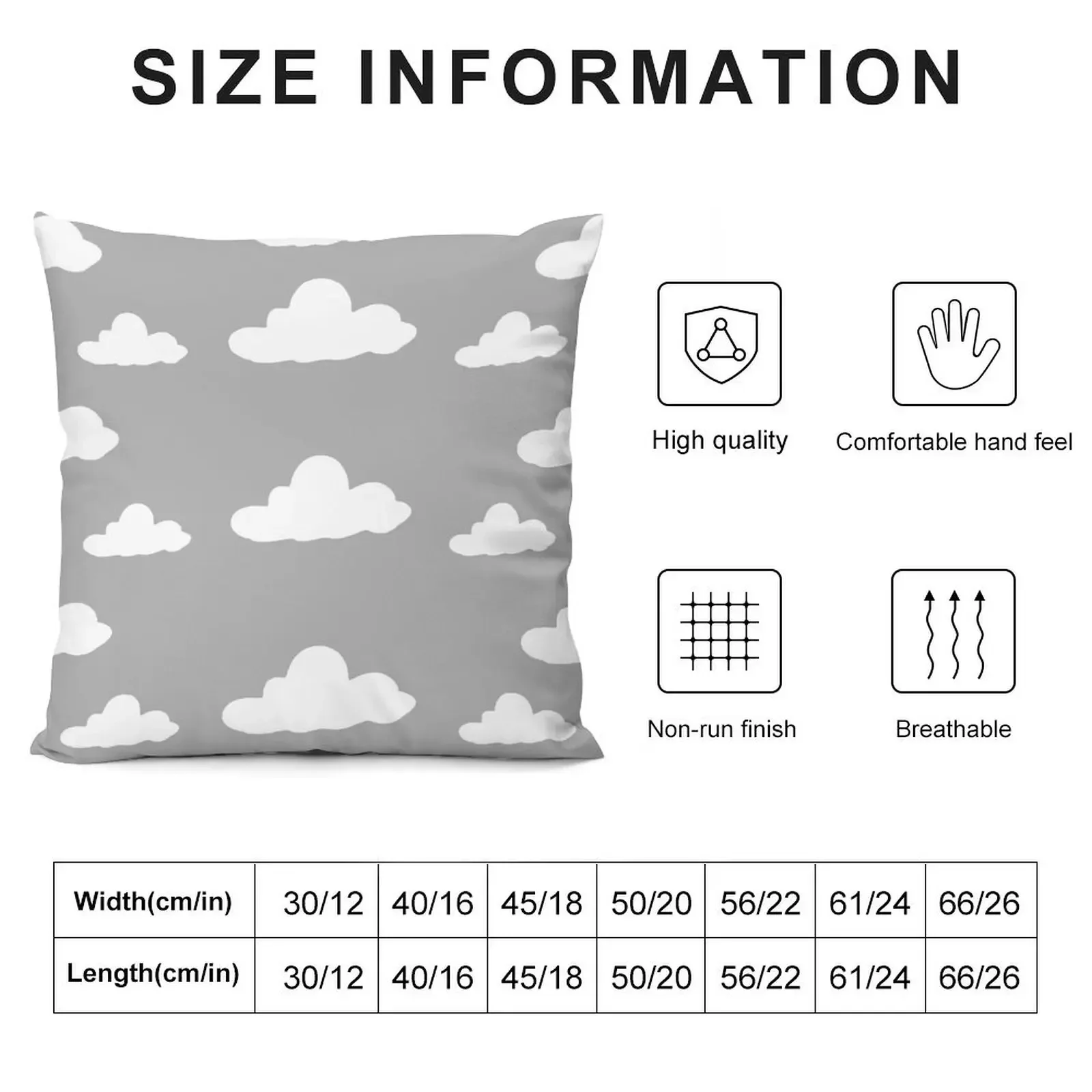 Doodle of Clouds Formation (Gray) Throw Pillow Pillow Case Christmas autumn pillowcase pillow pillowcase