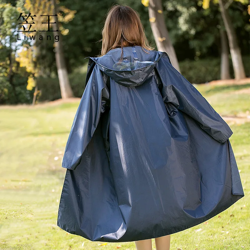 Navy Blue Adult Transparent Small Brim Polyester Composite PVC Long Wear Unisex Raincoat, Rain Coat Women,  Poncho Men