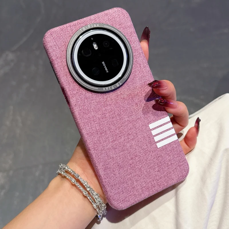 

High End Business Magnetic Leather Case For Huawei Mate 70/mate 70 Pro/mate 60/60 Pro/technology Fabric Wireless Charger Cover