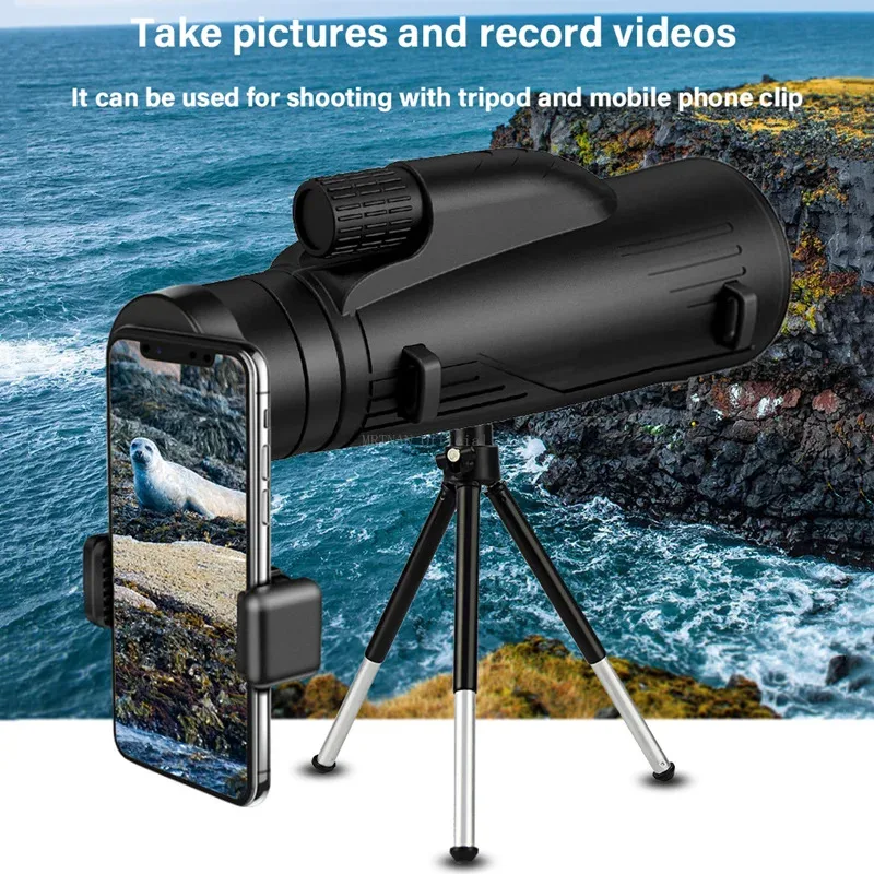 1pcs Single Barrel Telescope 12x50 Zoom HD Bak4 Portable Powerful Long Range Professional Telescope Monocular Hunting Camping