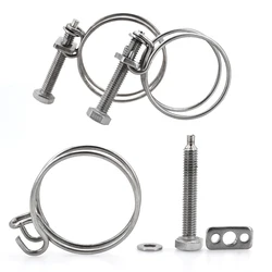 Double Wire Throat Hoop 304 Stainless Steel Pipe Hose Clamp Strong Clip Adjustment Fixed Upvc Fastening Rubber Ventilation Pipe