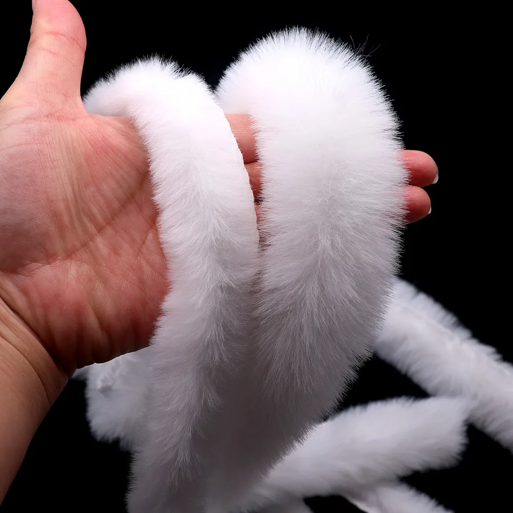 Weißes Kunstfell-Borte Band Spitzenstoff 3cm/5cm Künstliche Flauschige Streifenbesätze DIY Spitzenhandwerk Nähzubehör Weihnachtsdekoration
