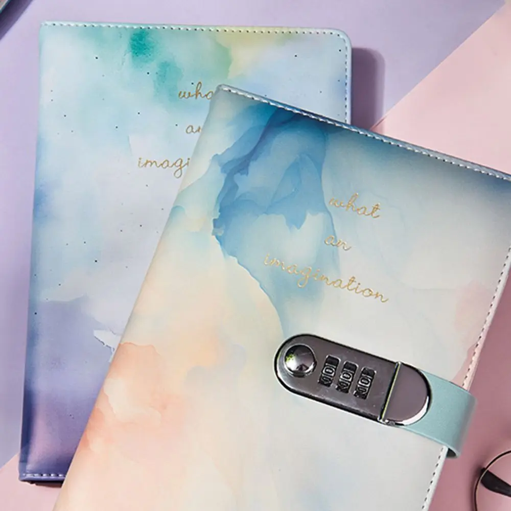 240 Pages A5 Journal Notebook Thickened PU Leather Password Book with Lock Protecting Secrets Waterproof Diary Book Stationery