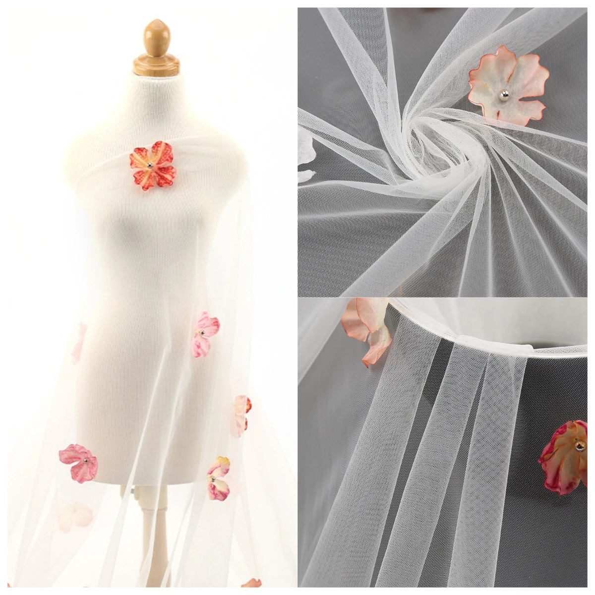 

Ткань премиум-класса с цветочной вышивкой - мягкая новая стильная кружевная сетка с вышивкой для одежды, свадебных платьев, вечерних платьев, длинных платьев