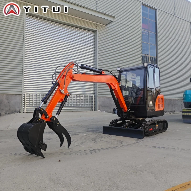 حفار صغير منزلي مخصص حفار صغير مدمج 2.6 طن مع نظام هيدروليكي لحفر الفناء الخلفي والخنادق #3