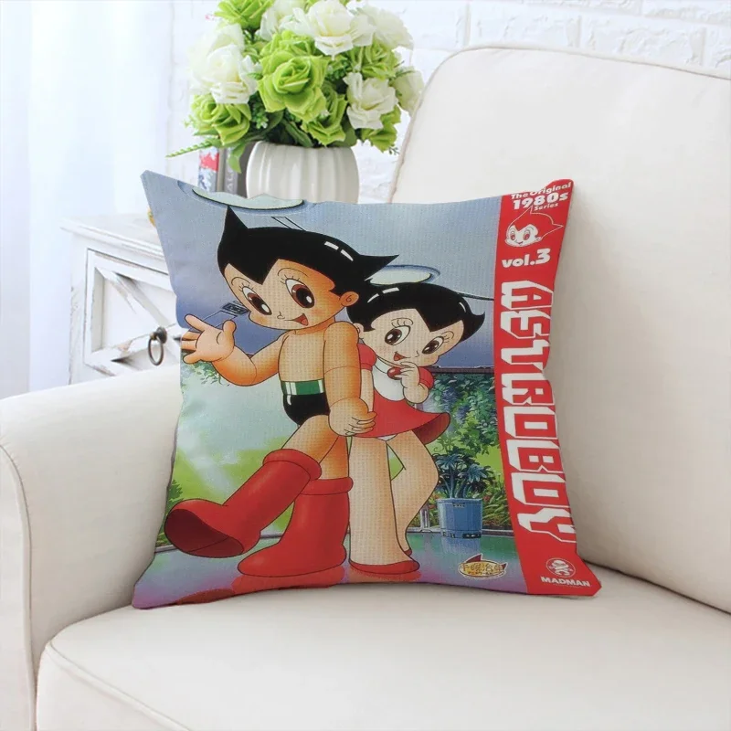 Customized pillowcase T-Tetsuwan Atom anime printed sofa cushion cover bedside backrest chair waist cushion 40x40cm