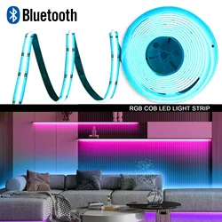 Luces Led Stirp RGB inteligentes, luz suave de flexión, cinta de diodo para decoración de dormitorio, iluminación de atmósfera, Bluetooth, APP FCOB, DC24V