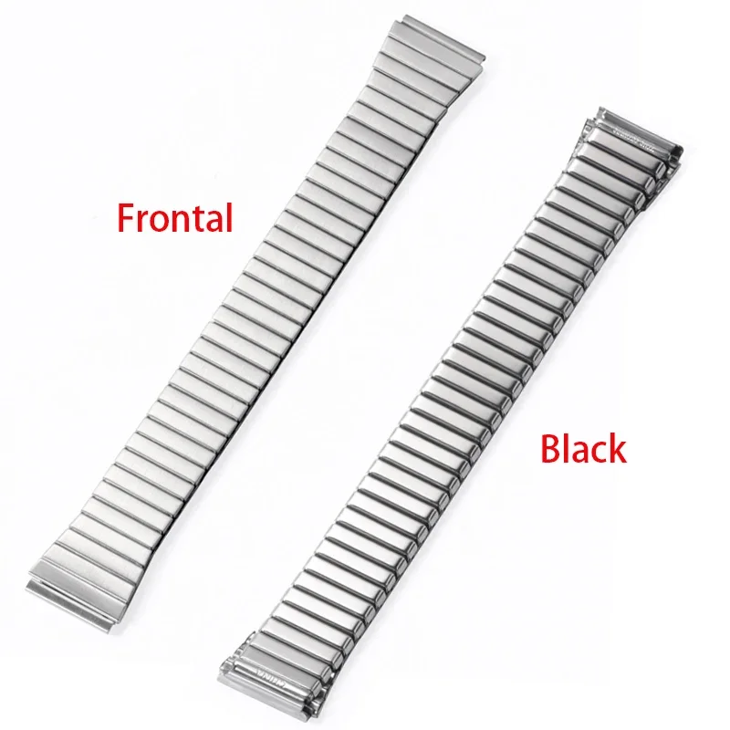 18 مللي متر معدن مطاطا حزام ساعة اليد تمتد التوسع الفولاذ المقاوم للصدأ حزام (استيك) ساعة الرجال النساء العالمي معصمه ساعة الملحقات