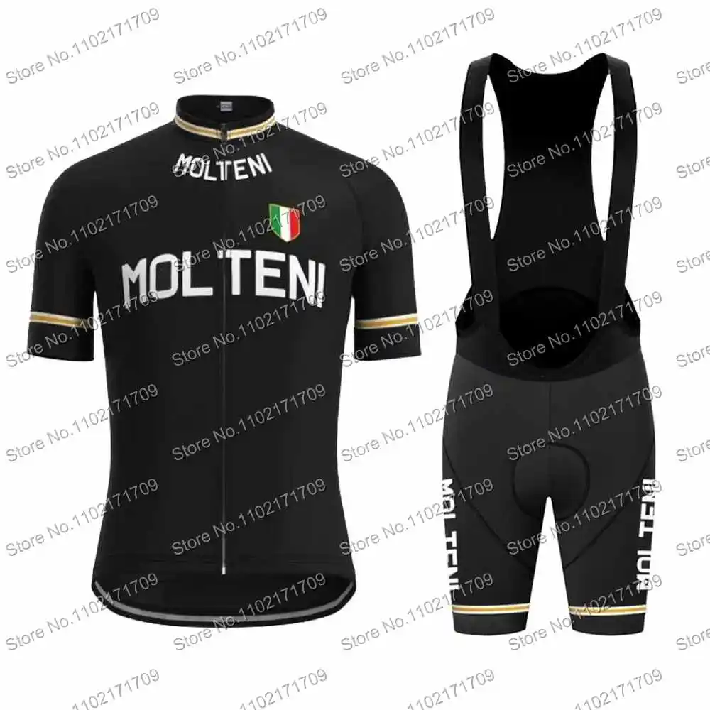 Molteni Team Retro Cycling Jersey Set Short Sleeve Breathable Clothing Triathlon Cycling Top Road Bike Jersey Maillot Ciclismo