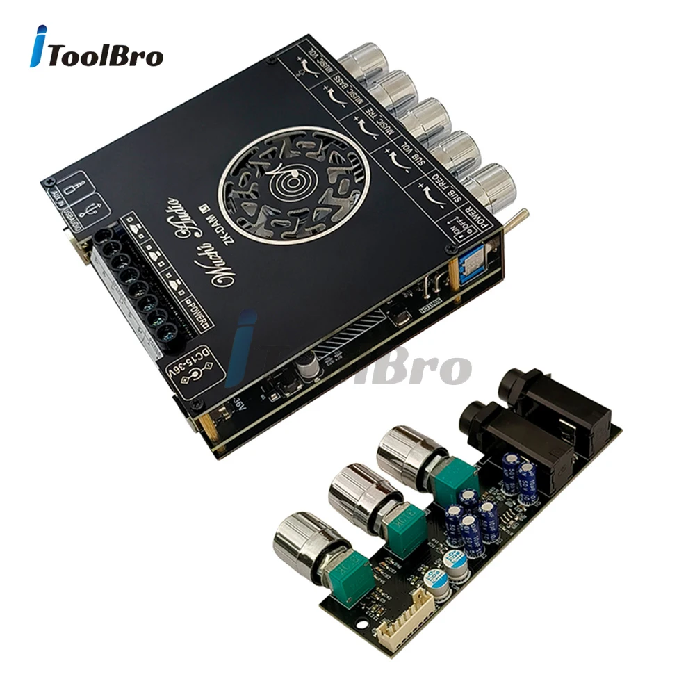 220W+220W+350W TPA3251D2 Bluetooth 5.0 Microphone Audio Power Amplifier Board MIC Sound Amp for Home Speaker Subwoofer 15-36V