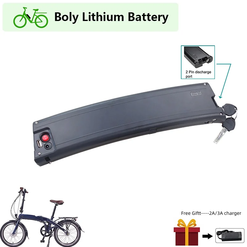 

Hidden Ebike Battery Pack Curved Scimitar 36V 7.8Ah 9.6Ah 10.5Ah for NCM Easybike Lyon Richbit Folding Electric Bike 250w 350W