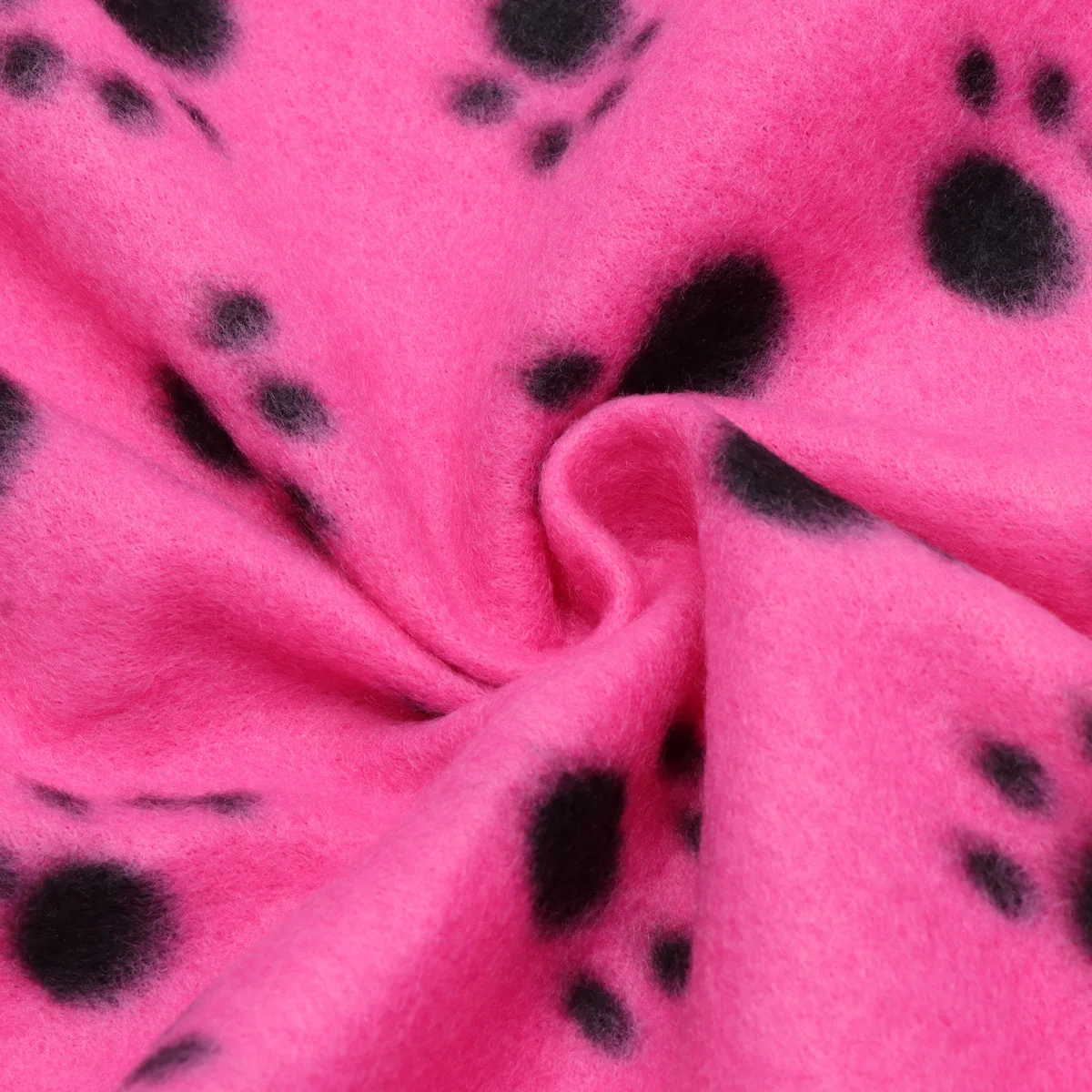 Koc dla zwierząt dwustronny polar wysokiej jakości miękki ciepły dla psa kota zwierząt z nadrukiem łap różowo-czerwony idealny na łóżko sofę 60x70cm