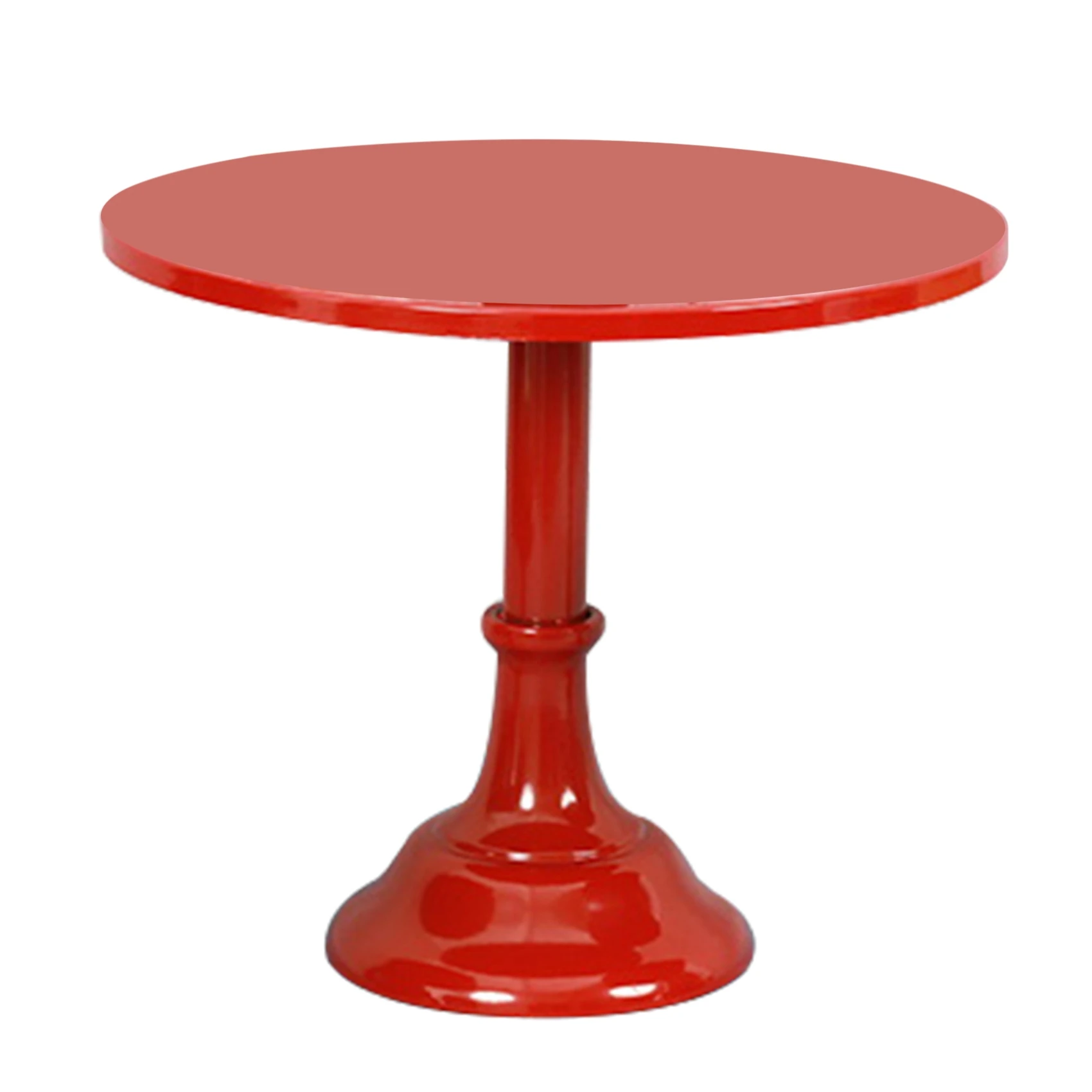 A84E-Metal Iron Cake Stand Round Pedestal Dessert Holder Cupcake Display Rack Bakeware for Birthday Wedding Party (Red L)