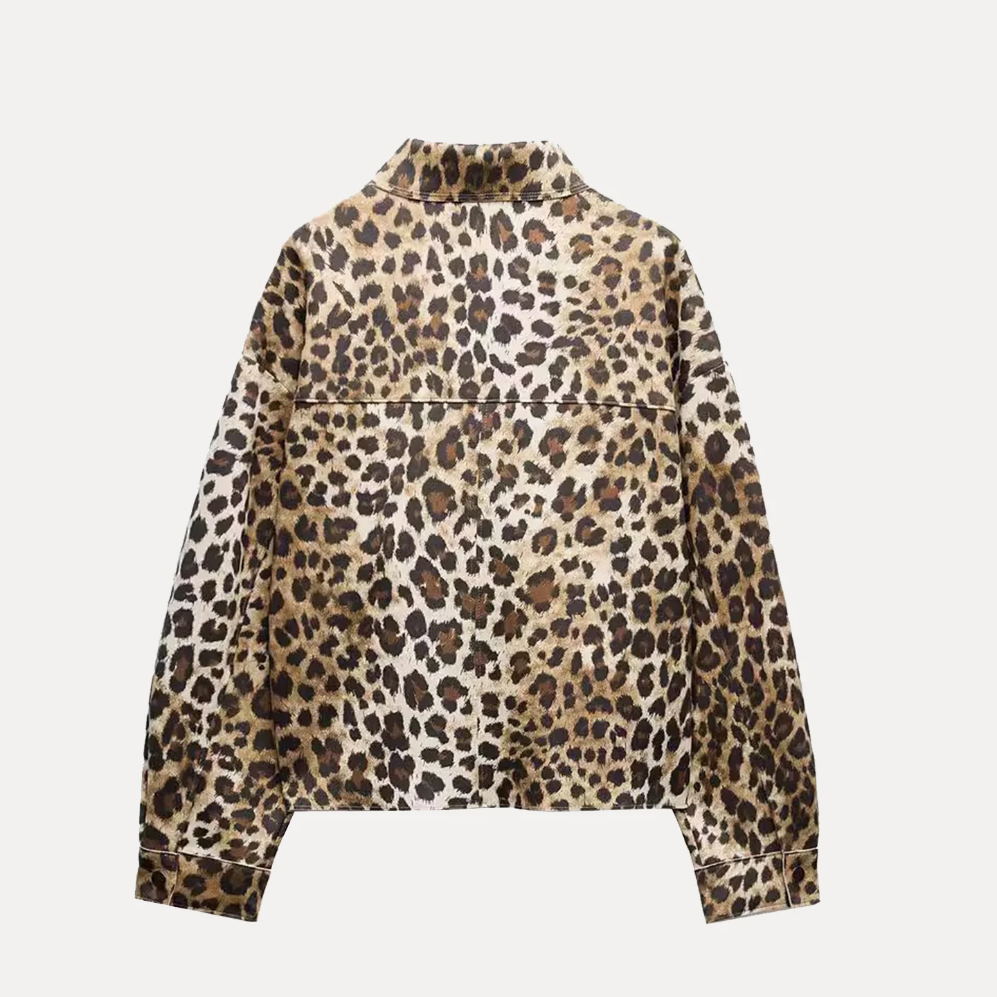 Herbst 2025, Faion-Jacet-Mantel mit Samtstruktur und Leopardenmuster für Damen, Marke Z, europäisches SLE, normale Länge, anderes Material