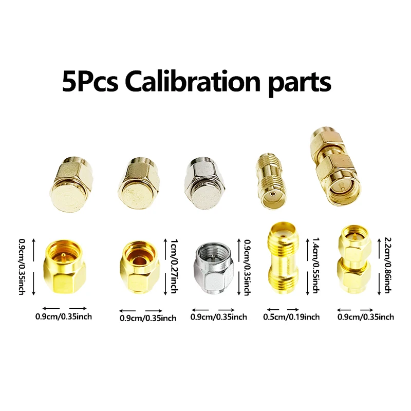 5pcs Network Analyzer Calibrator Kit DC–6GHz Short/Open/50 Ω Load SMA Metal Through Calibrator Female-to-Female