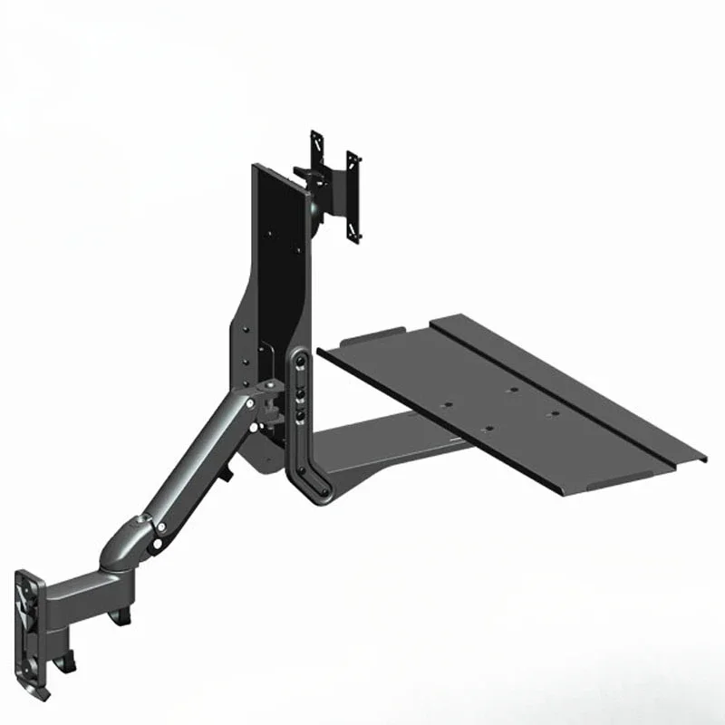 PL-SY22 Wall Mount Workstation with Keyboard Rotating and Retractable Computer LCD Monitor Holder Integrated Mouse