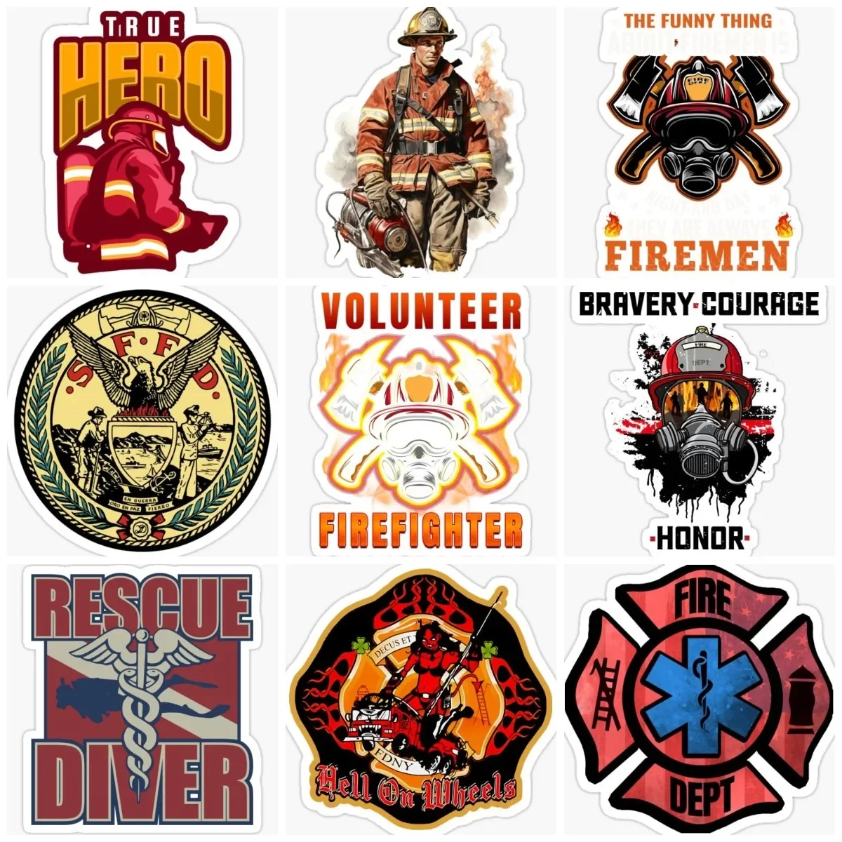 

EMT Firefighter Skull Axe Creative Sticker Bicycle Vinyl Wall Room Truck Window Camper Glass Car Accessories Van Moto Decal PVC