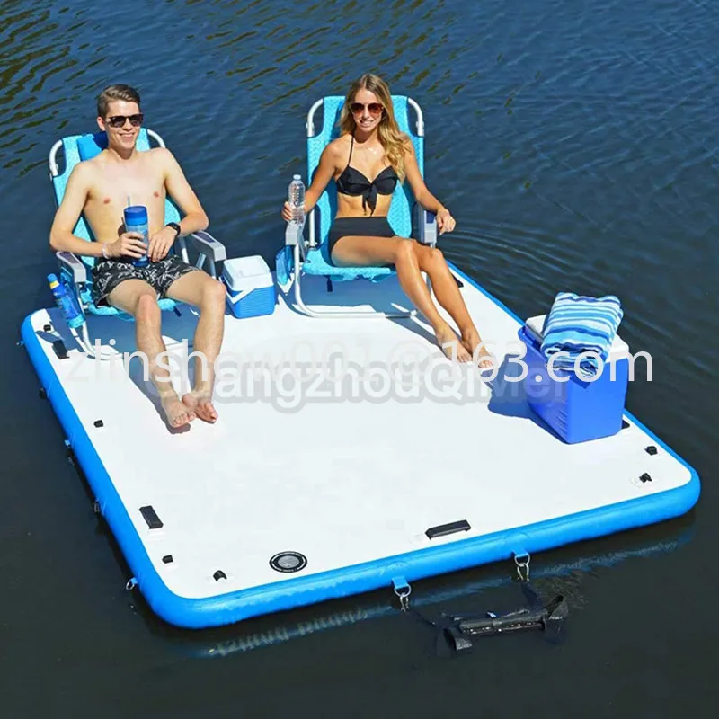 Cheap Price Drop Stitch Inflatable Water Floating Platform Inflatable Docks Inflatable Raft Water Pad Air Floating Islands Mat