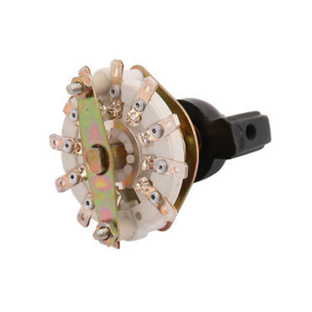 KCZ 1 Pole 10 Position 11 Terminal Band Channel Rotary Switch Selector with Cap