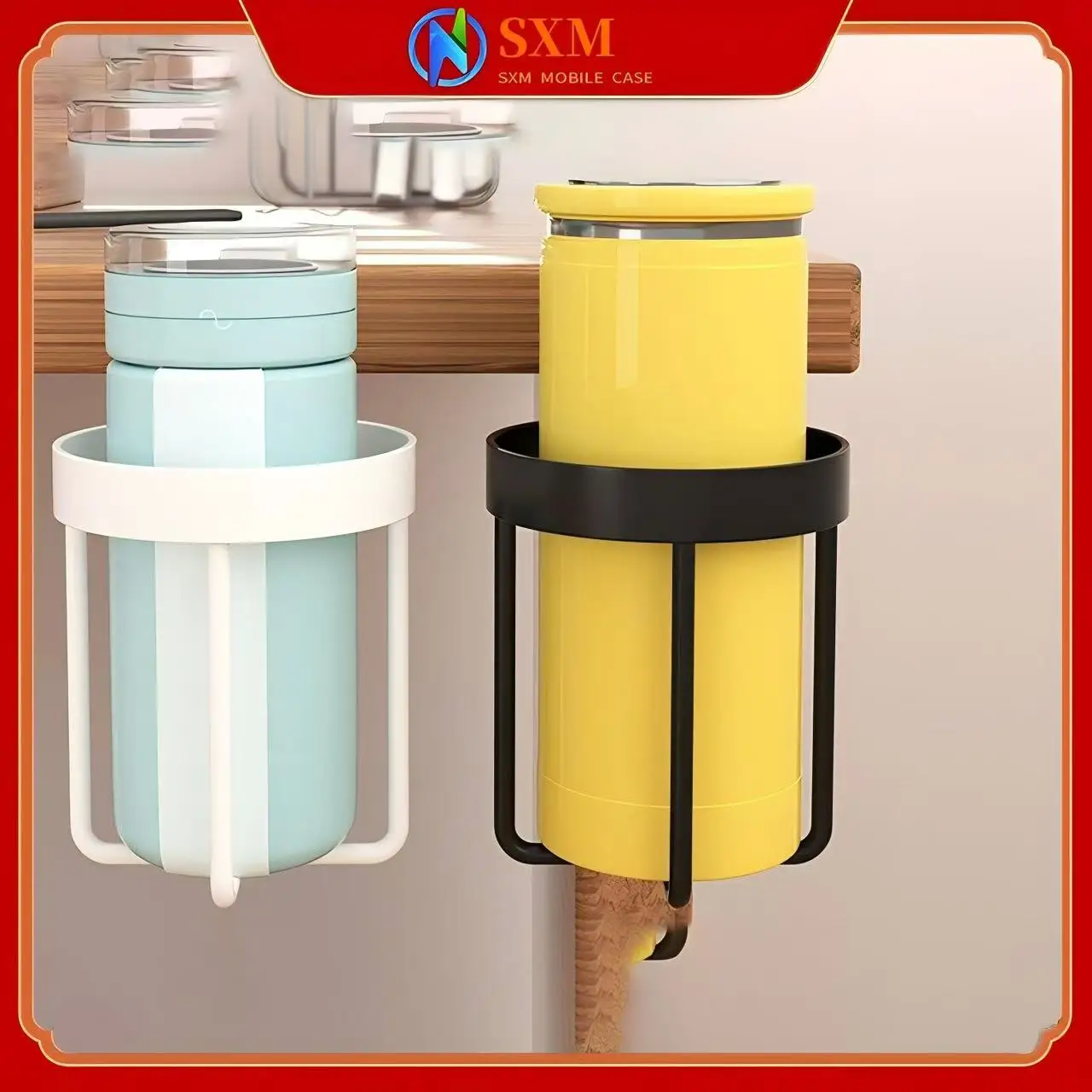 

Deskside fixing, office desktop storage, cup holder holder, cup holder, desk shelf