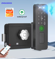 3D Face Recognition Outdoor Waterproof Tuya Wifi Smart Door Lock With FIngerprint Password APP Biometric Electronic Rim Lock