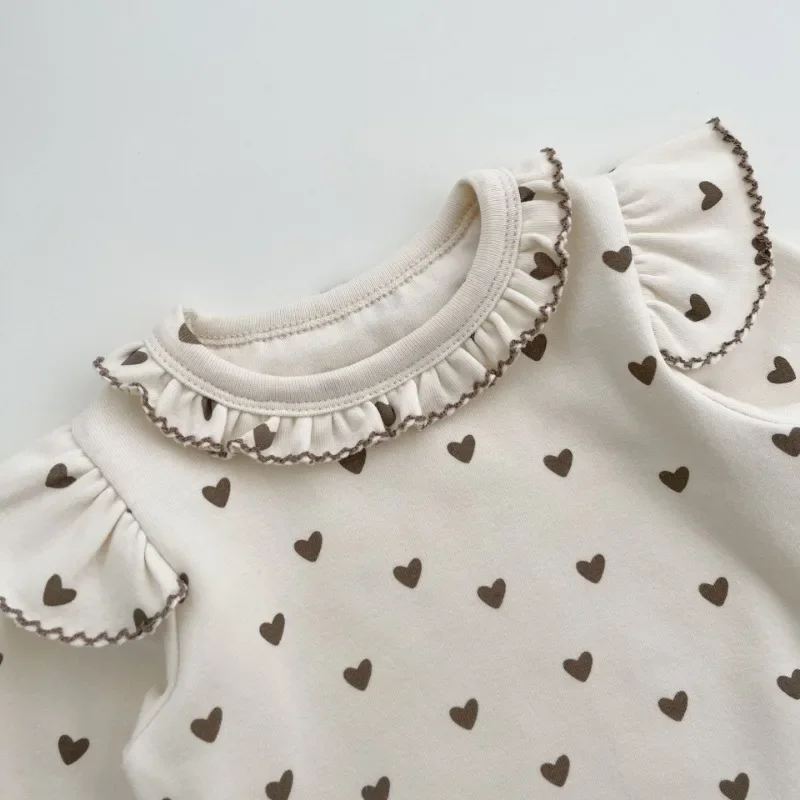 2025 ربيع طفلة الملابس Herat P [خلاط 3 قطعة الرضع طويلة الأكمام بلوزات بانت مجموعة عصابات رأس الوليد منامة طفل الفتيات الزي #3