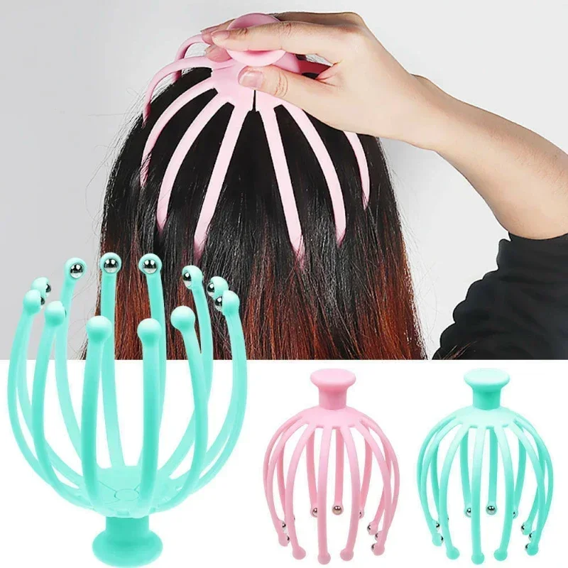 12/18 claws Head Massager Neck Massage Octopus Scalp Stress Relax Spa Healing Alloy Health Care Tool Body Head Massage Beauty