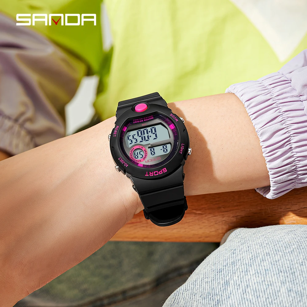 Fashion Sanda Casual Women\'s Student Sports Watches Waterproof Digital Watch Women Wristwatches Female Clock Relogio Feminino