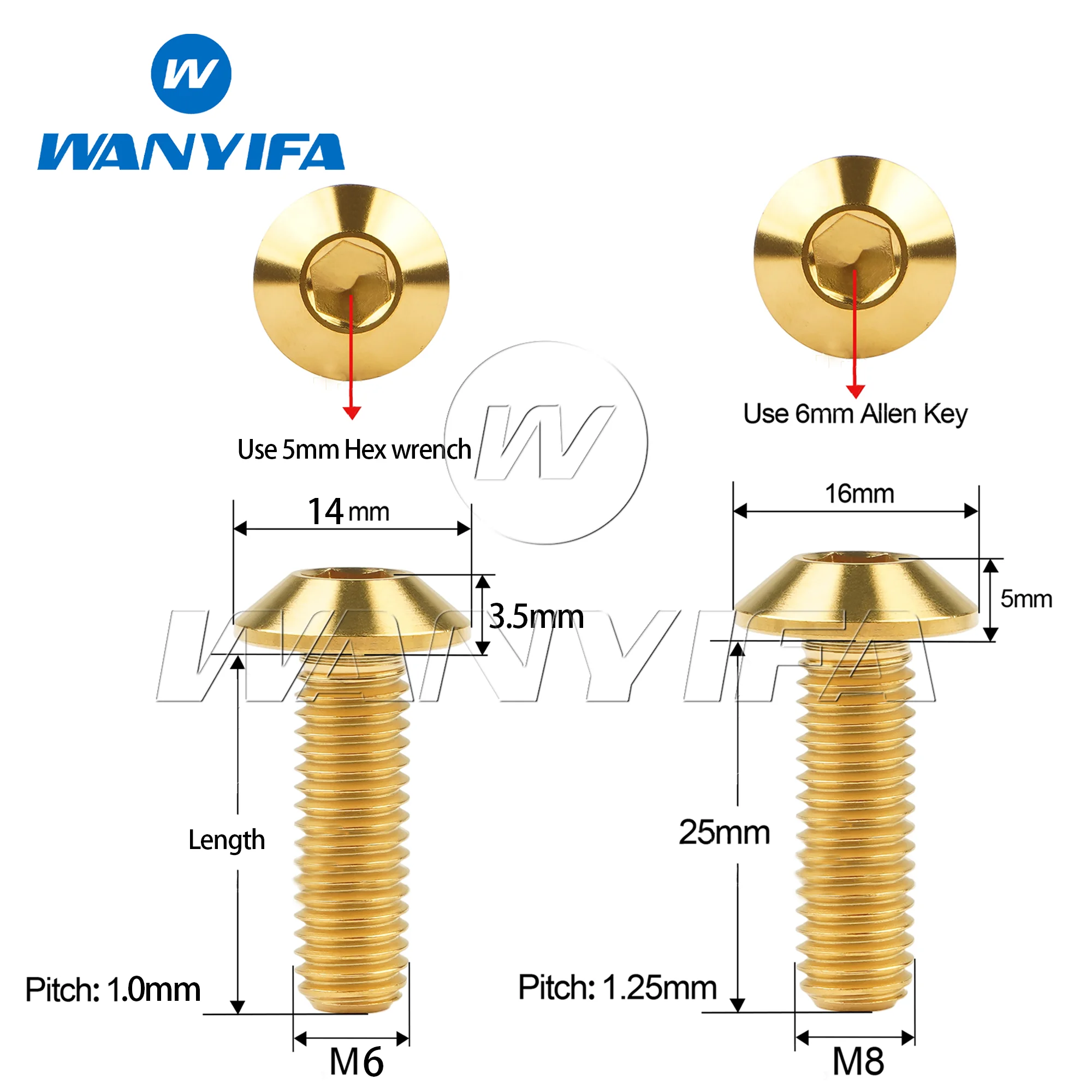 

Grade 5 Titanium Alloy Bolts M6 M8x12/15/20/25/30/35mm Hex Socket Head Cap Screws Suitable for Bicycles and Motorcycles