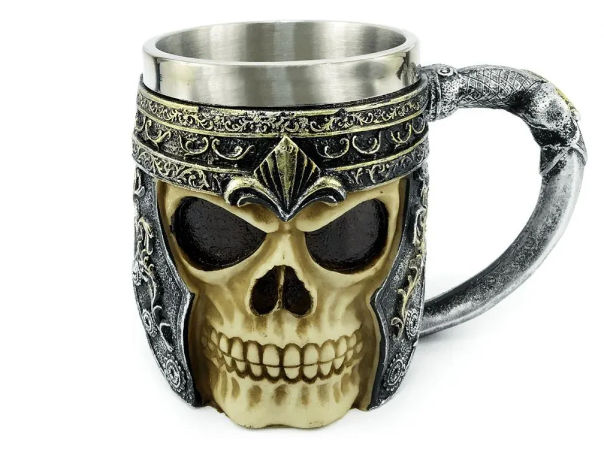 Caneca Inox Caveira Viking Choop Cerveja Festa