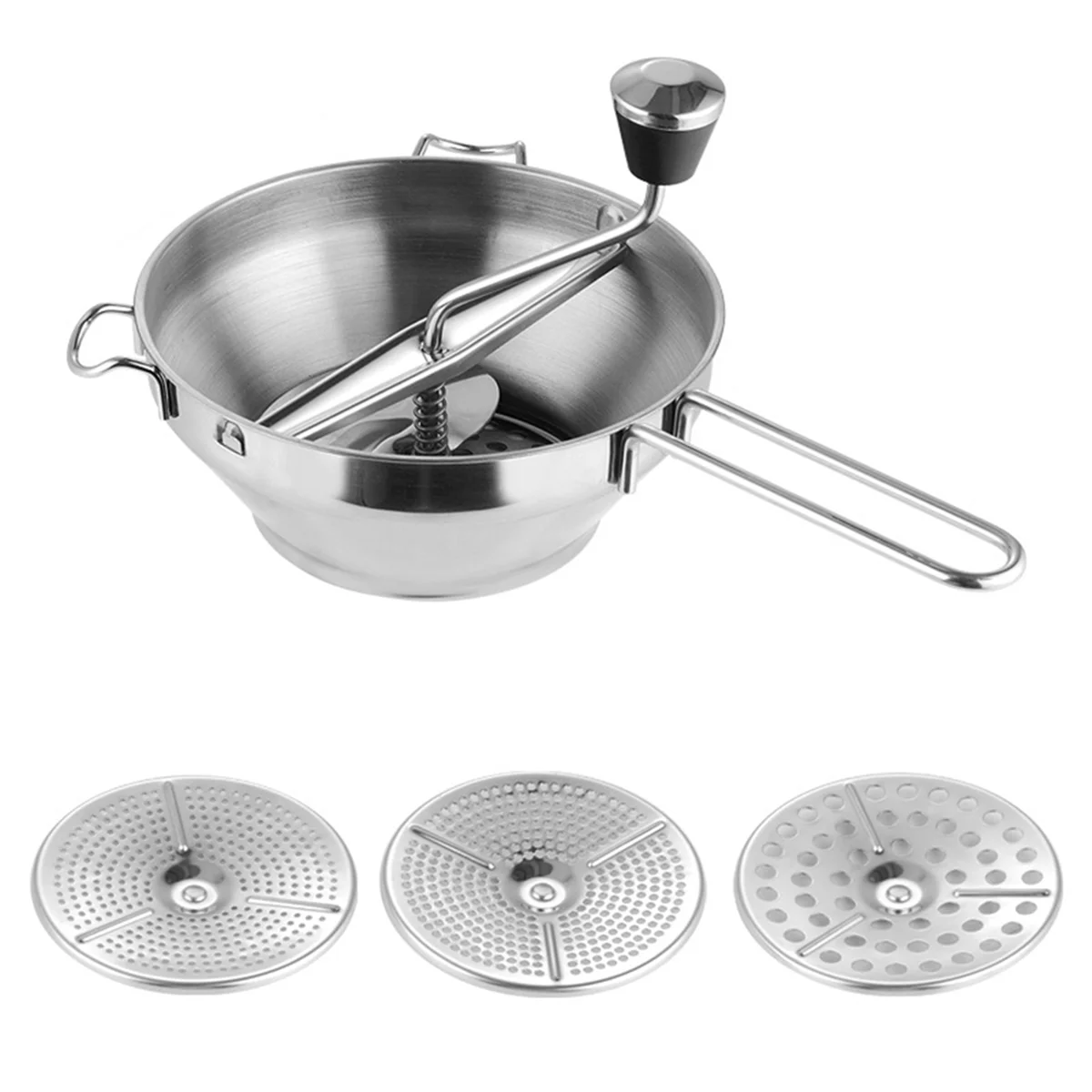 Puree Maker,Potato Masher,Steel Vegetable Fruits Grinder Tool,Pressing Mashing for Pumpkin,Food Mill