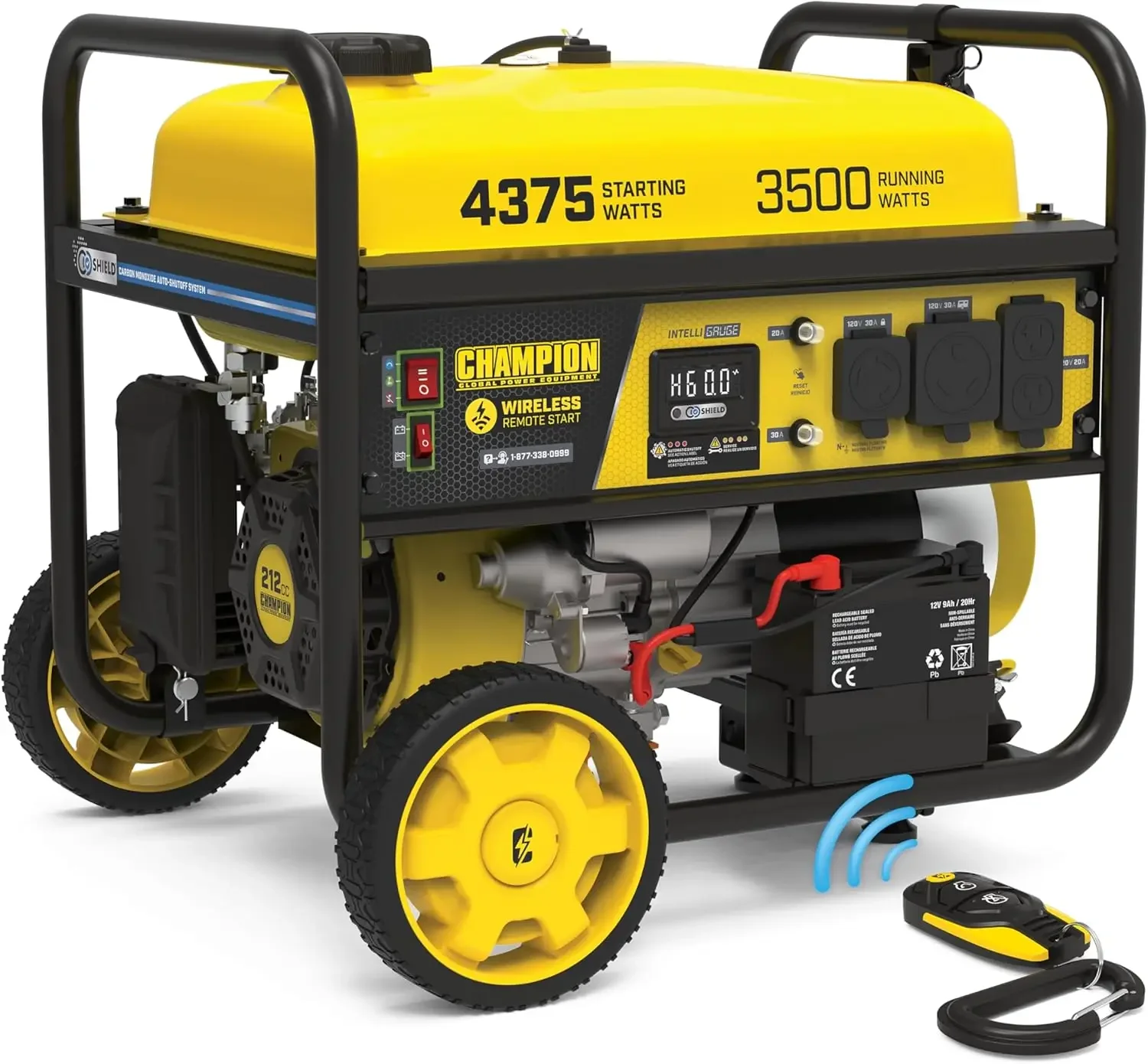 

Настраиваемый портативный генератор мощностью 4375 Вт с беспроводным дистанционным запуском, готовый к использованию в автодомах, с защитой от CO