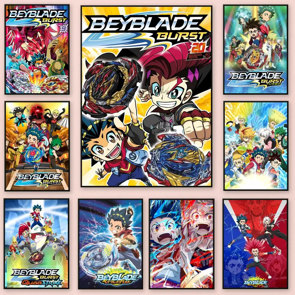 Dynamic Colorful Anime B-Beyblade Burst Poster Series HD Wall Living Room Home Decor Gift