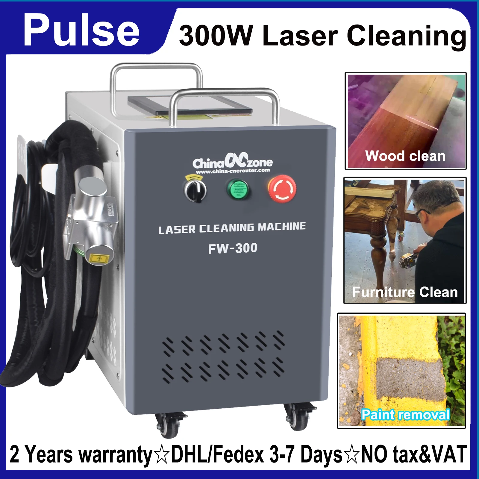 200W/300W Pulse Laser Cleaning Machine Coating Paint Rust Pulsed Laser Cleaner Rust/Oil/Paint Removal