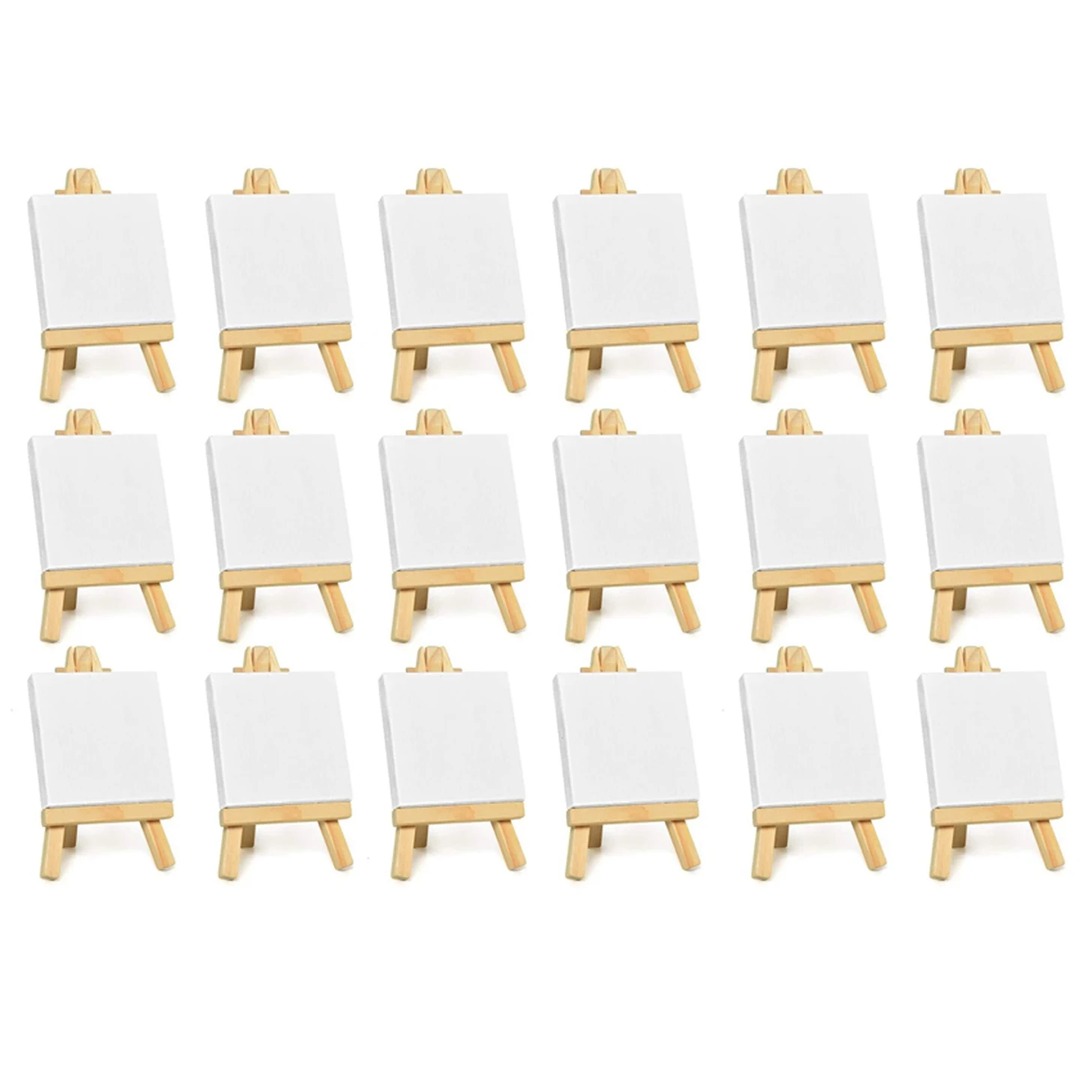 

18Pcs Mini Canvas Drawing Board with Easel, Painting Canvas Panel, Suitable for Art Painting Party Supplies