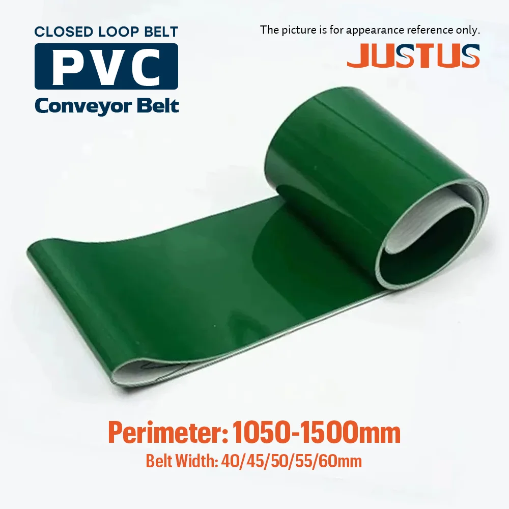 PVC Transmission Conveyor Belt, Thickness 1–5mm, Perimeter 1050–1500mm, Width 40-60mm, custom sizes available