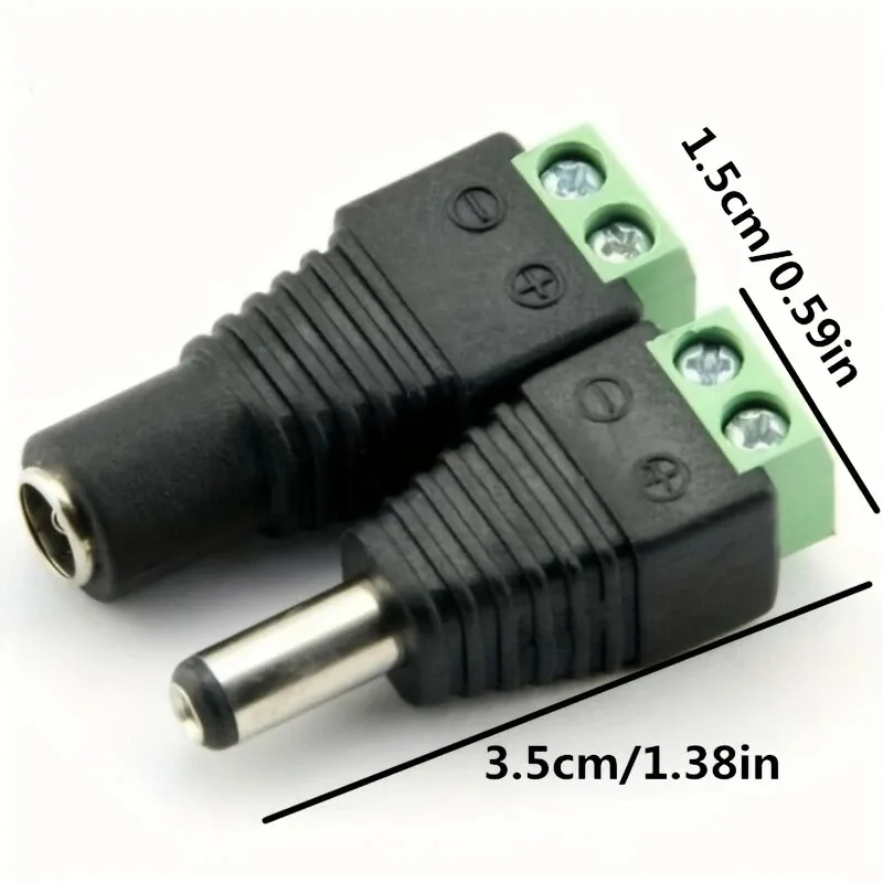 5pairs 12V DC Power Connector Plug Jack Male Female Socket Barrel 2.1mm X 5.5mm Adapter Camera LED Strip Supply Terminal