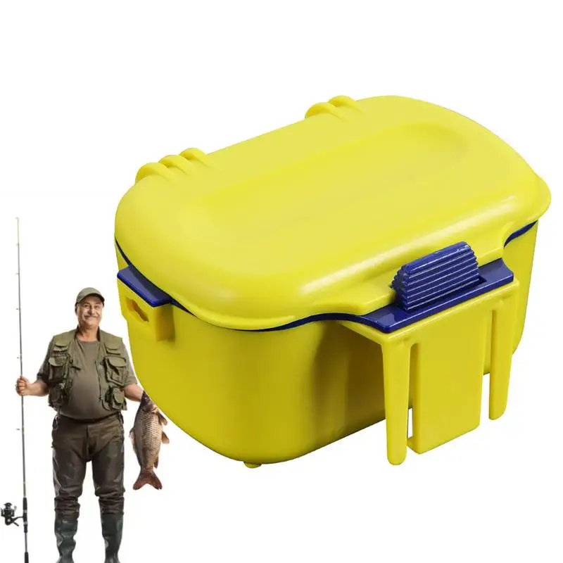 Insulated Fishing Bait Container Worm Bait Station Holder Case Portable Waterproof Tackle Box Container With Lanyard For Fishing