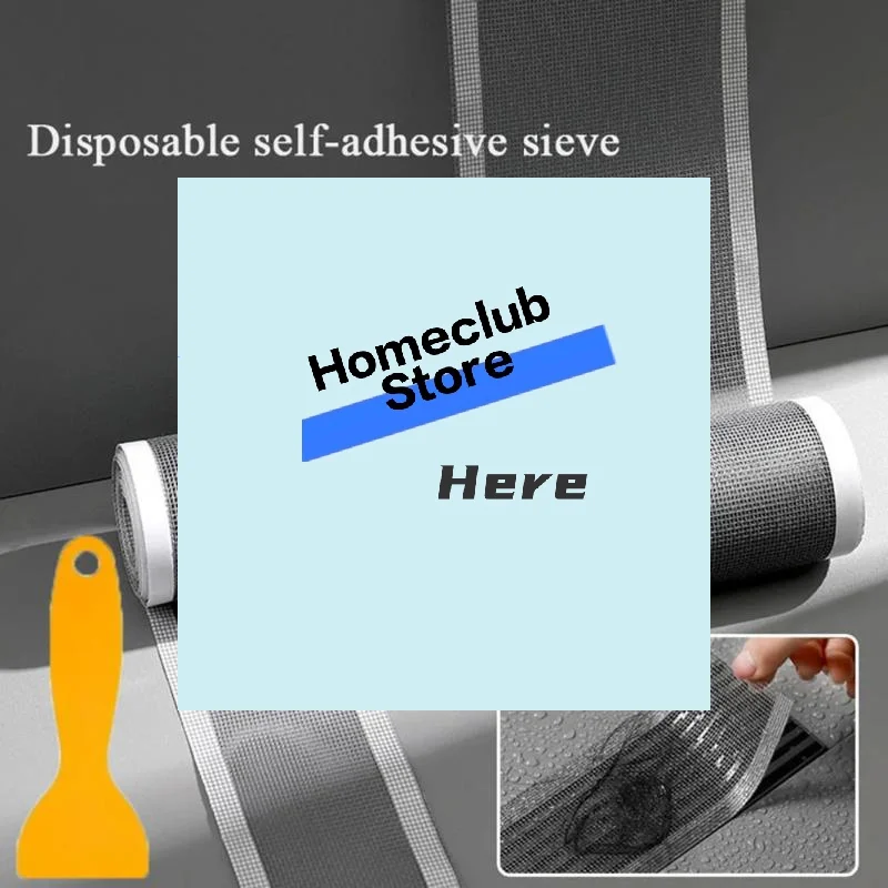 Disposable Floor Shower Drain Sticker Bathroom Anti-blocking Kitchen Sink Strainers With Tool Rectangular Drain Filter Strip