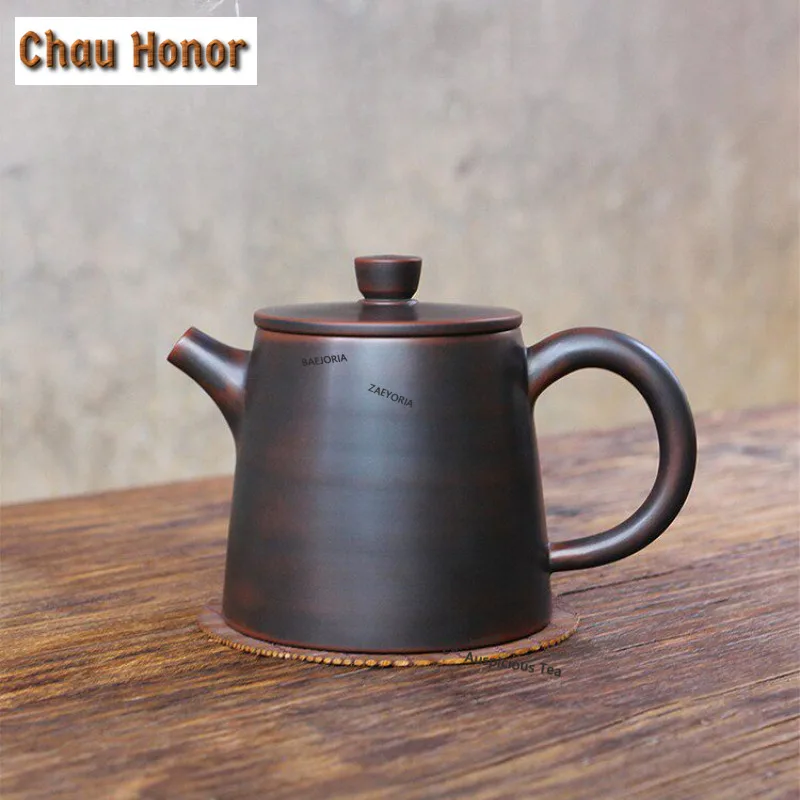 Traditional Qinzhou Nixing Clay Teapots Handmade Golden Straight Pot Raw Ore Mud Tea Soaking Kettle With Filter Chinese Tea Set