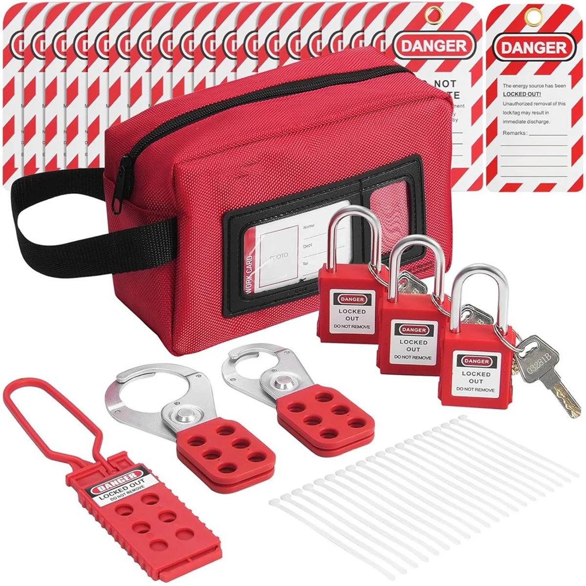

A53I Electrical Lockout Tagout Kit, 26 PCS Safety Kit for Industrial, Electric Power, Machinery
