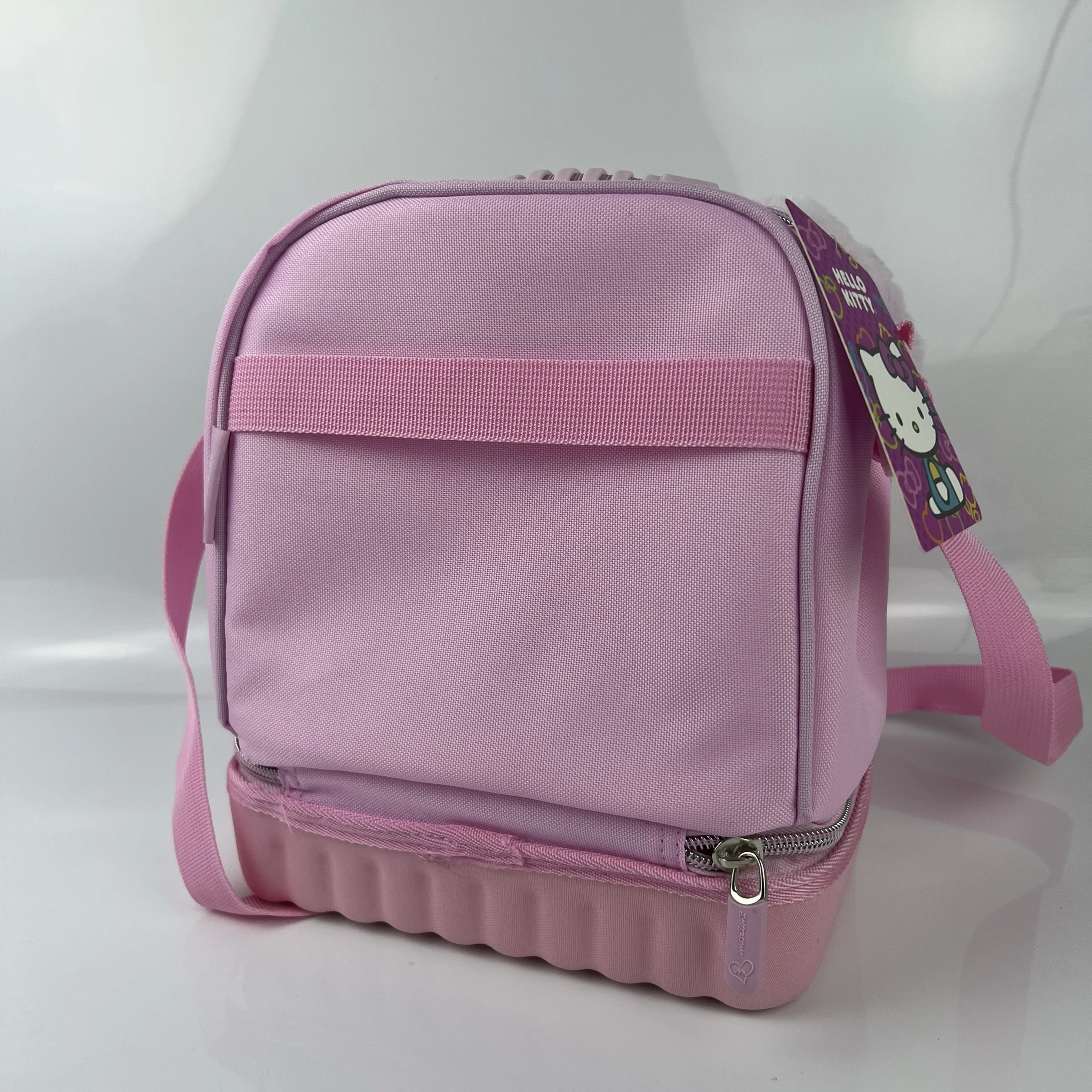 Kawaii Hello Kitty pluszowa torba na ramię dziewczyny urocza torba izolacyjna z motywem kreskówkowym pluszowa podwójna torba na drugie śniadanie różowa Crossbody przenośna Mochila