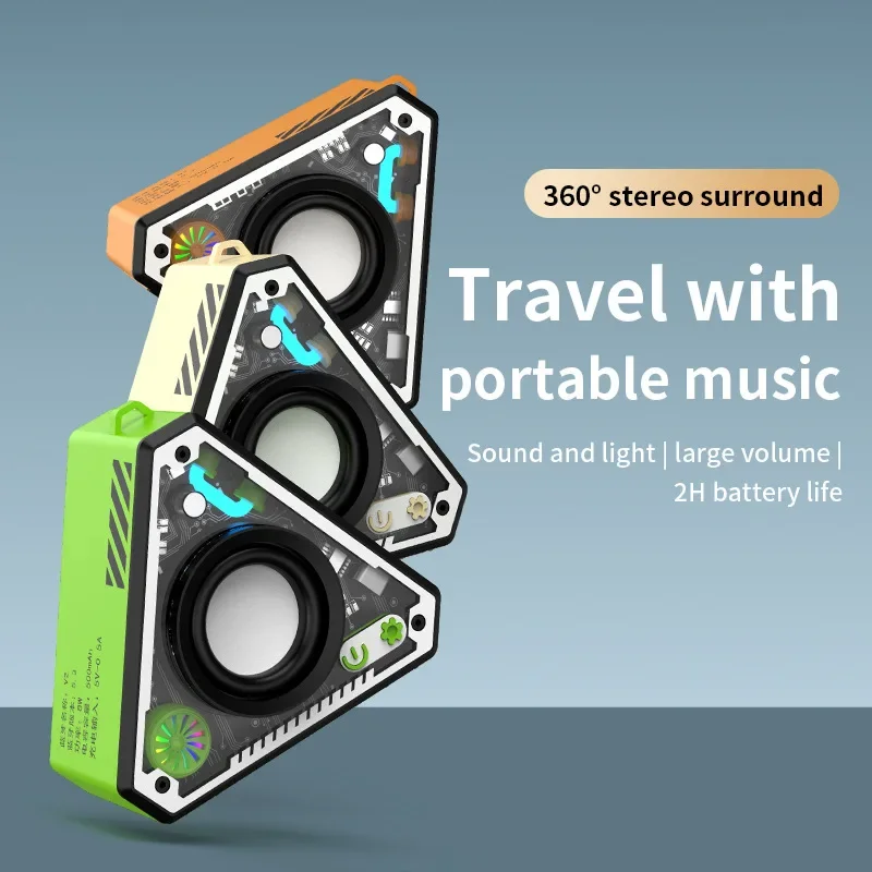 

2025 Wireless Bluetooth Speaker Transparent Mecha Outdoor Portable HIFI Surround Sound Tandem Small Steel Cannon Mini Subwoofer