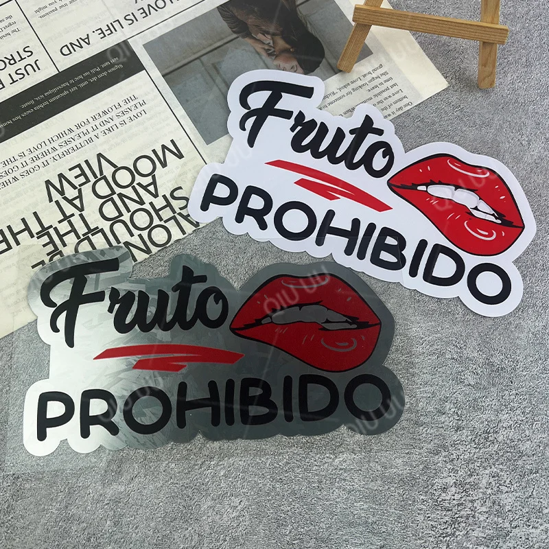 

1PC Black Red Fruto Prohibido Red Lip Waterproof Vinyl Decals for Car Decor