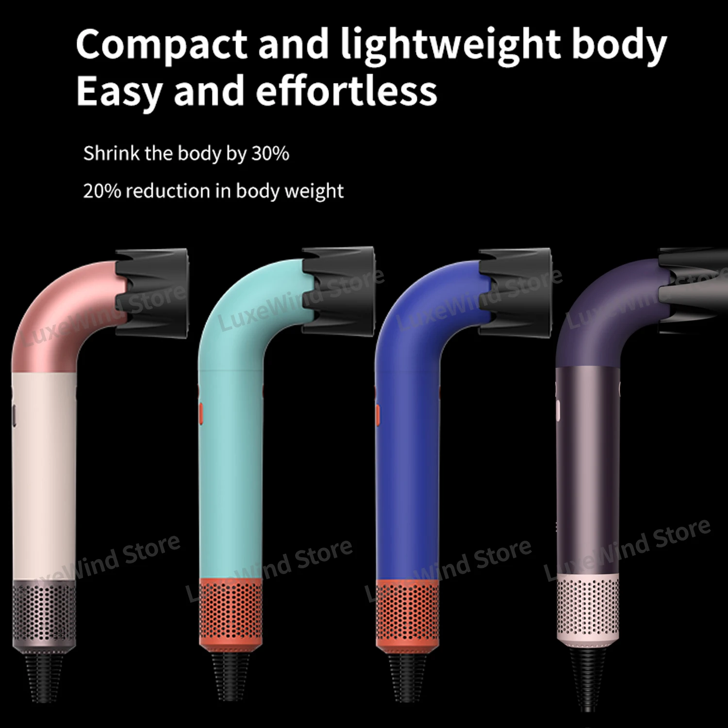 مجفف شعر عالي السرعة 1400 وات 2.7 متر منفاخ شعر بحبل طويل سريع الجفاف أيون سيكادورا بارا كابيلو مع ناشر تصفيف