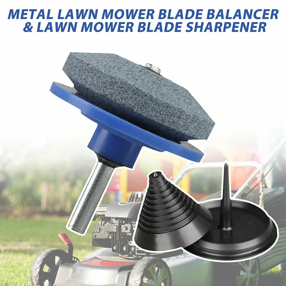 

1set Blade Balancer With Lawn Mower Sharpener ABS Corundum Sharpener Grinding Head Garden Grass Cutter Auxiliary Accessories