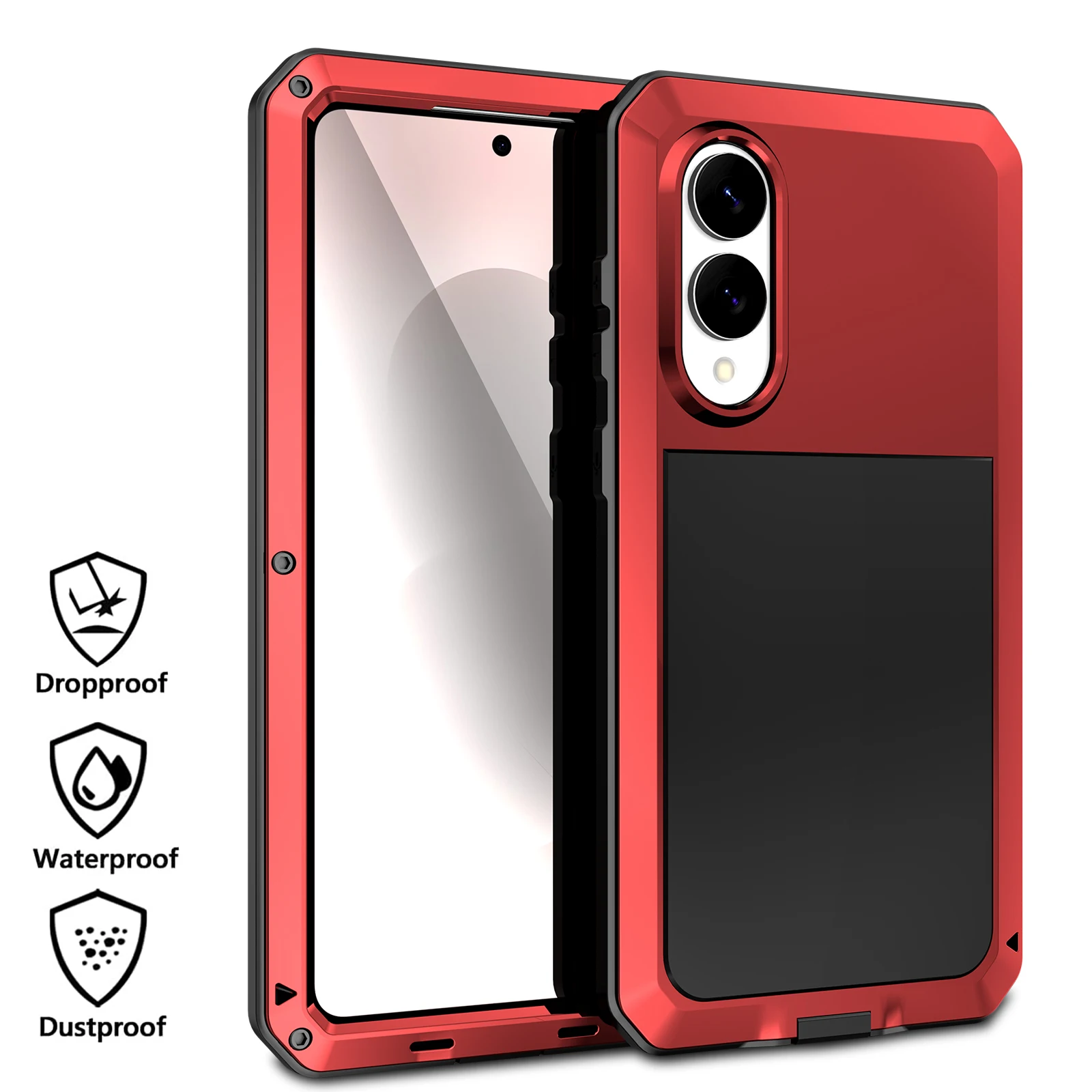 Para samsung galaxy s23 s22 s21 s20 ultra s24 plus s25 borda à prova de choque armadura metal caso capa para galaxy note 20 vidro temperado