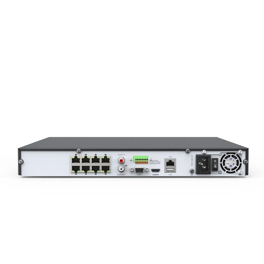 8CH 4K NVR 高解像度リアルタイムライブビューイング 8CH 内蔵 PoE 入力 8MP HD NVR レコーダー 録画＆再生機能付き